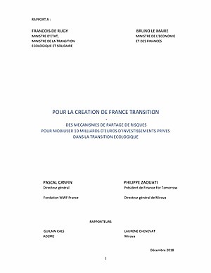 Page de titre du rapport Canfin-Zaouati